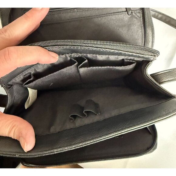 Villager Womens Black Purse Shoulder Bag Black Leather - Picture 9 of 13